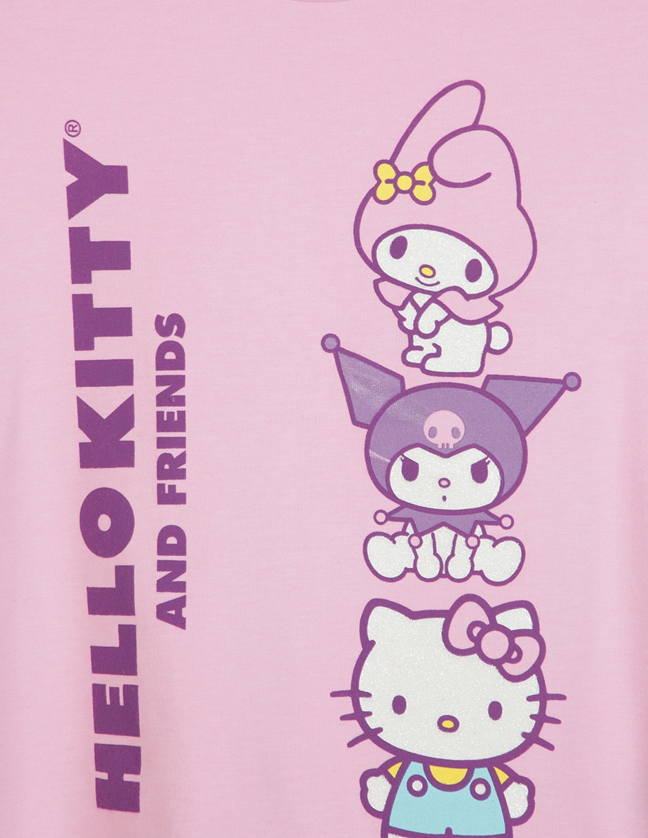 Playera Hello Kitty And Friends manga corta para niña