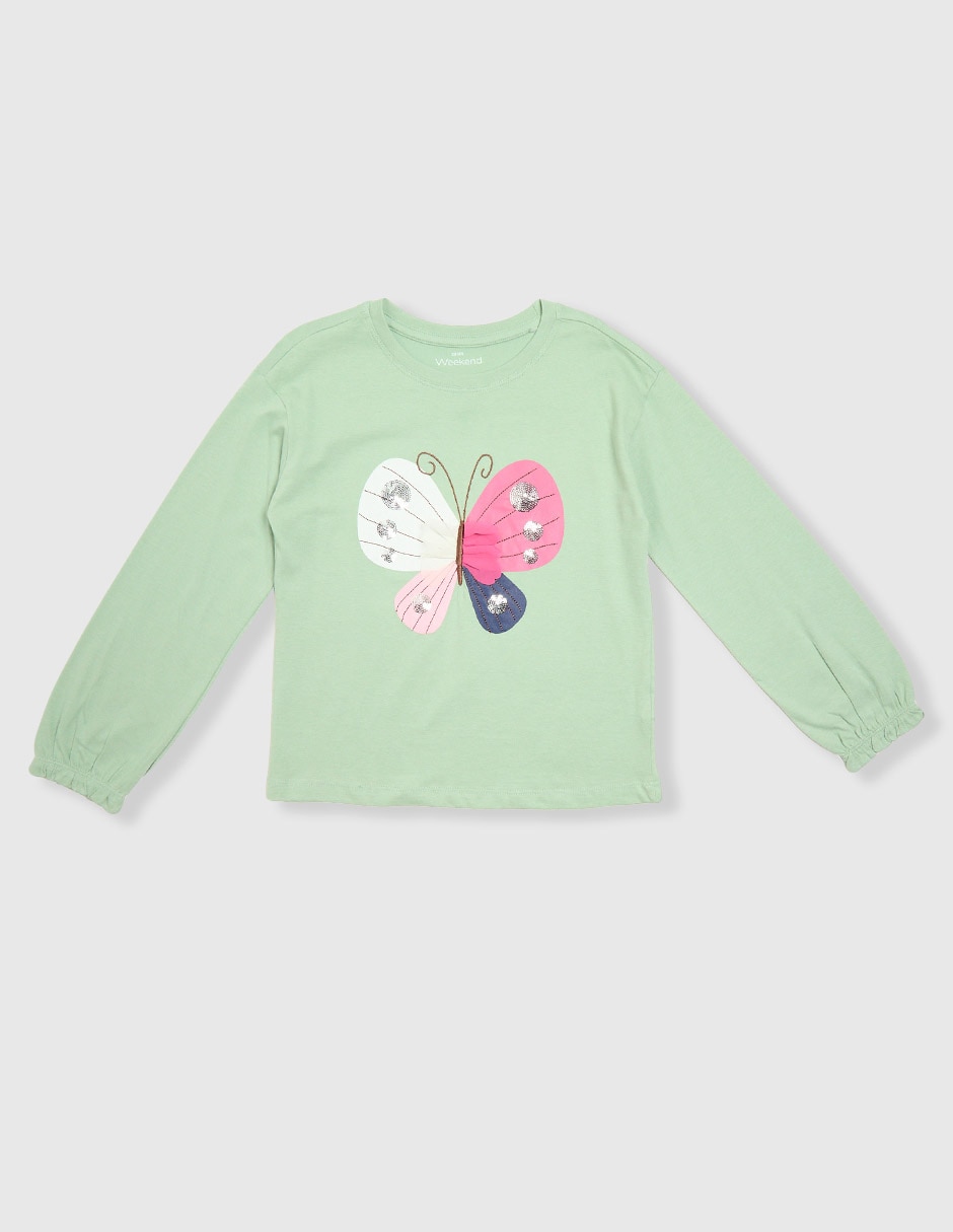 Playera manga larga para niña Playera manga larga para niña