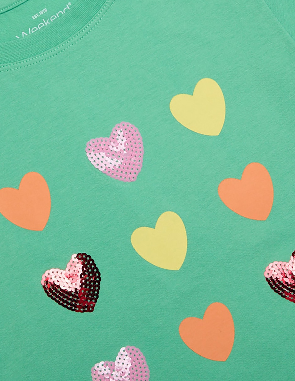Playera manga corta para niña
