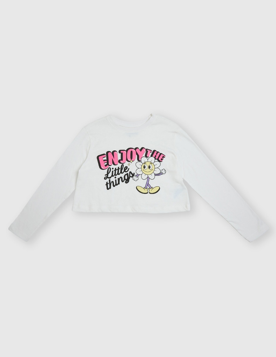 Playera manga larga para niña Playera manga larga para niña