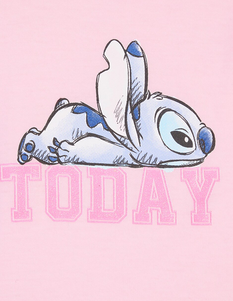 Playera Stitch manga corta para niña
