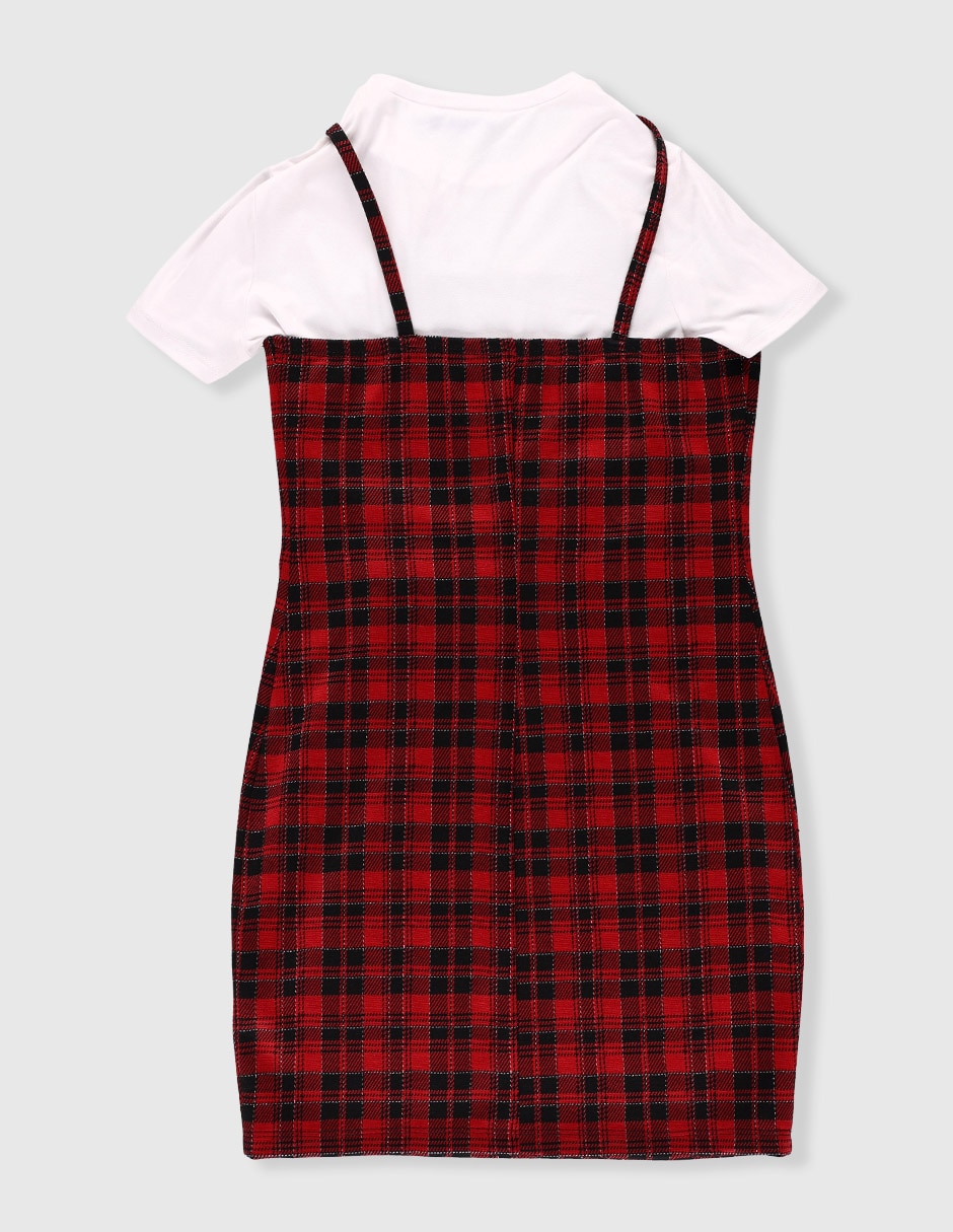 Vestido manga regular para niña