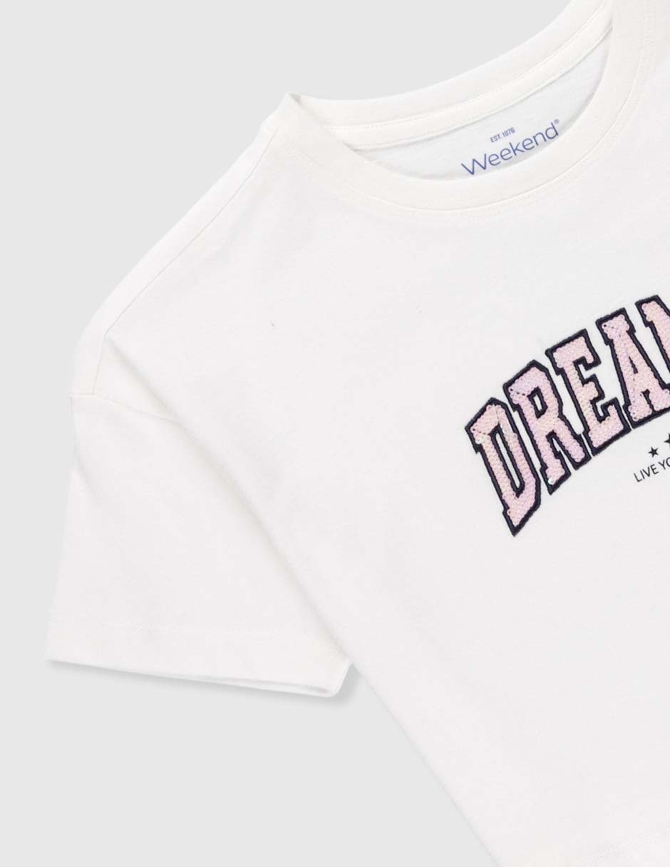Playera manga corta para niña