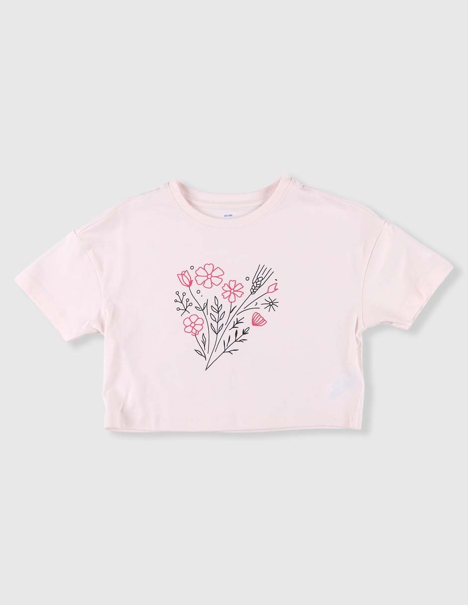 Playera manga corta para niña