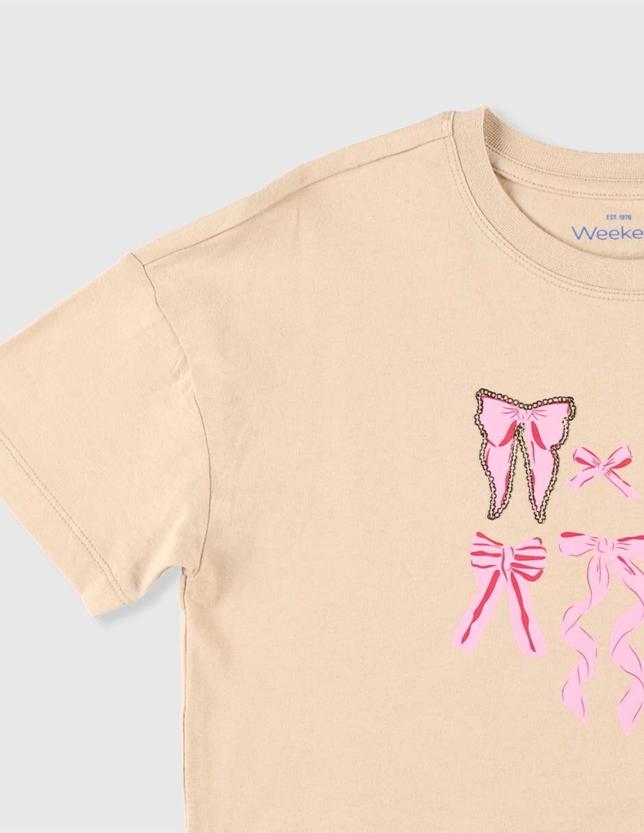 Playera Weekend manga corta para niña