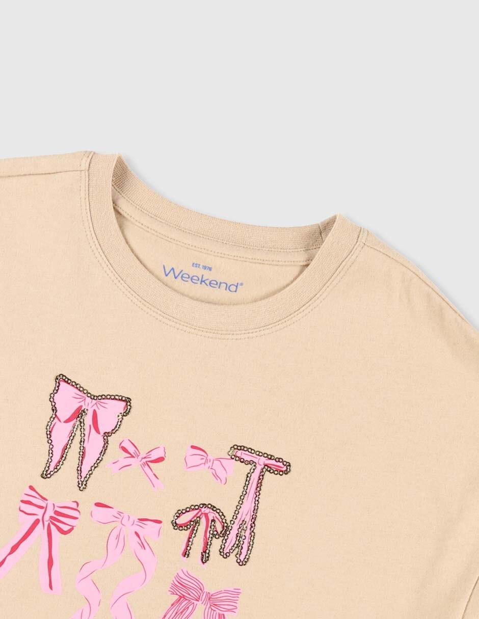 Playera Weekend manga corta para niña