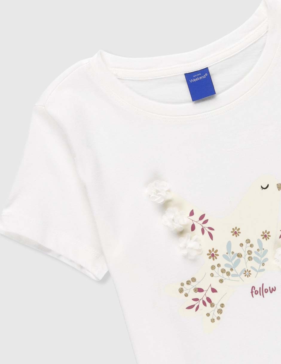 Playera manga corta para niña