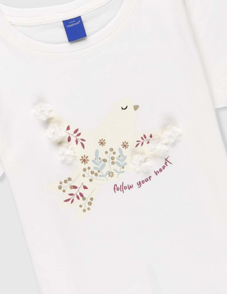 Playera manga corta para niña