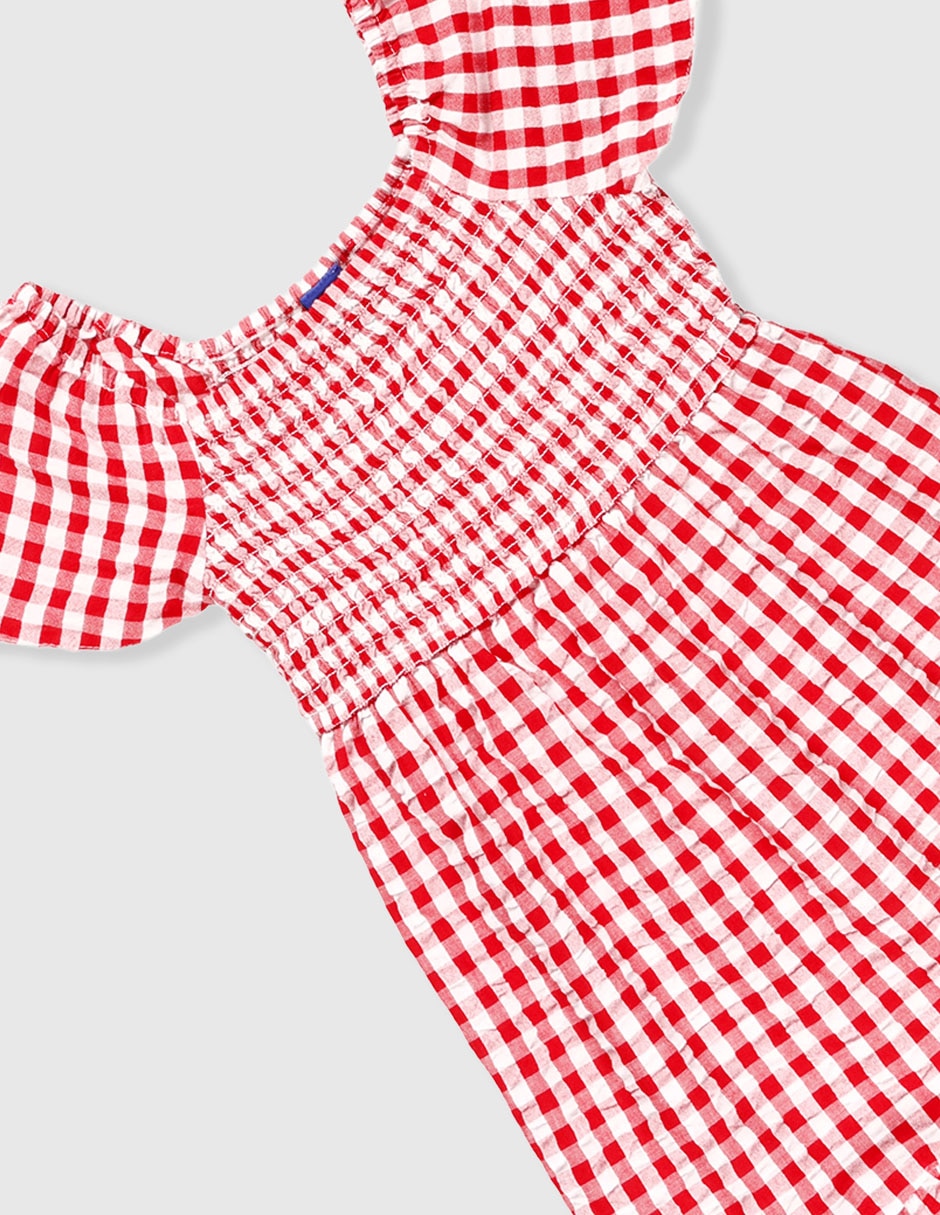 Vestido manga globo para niña