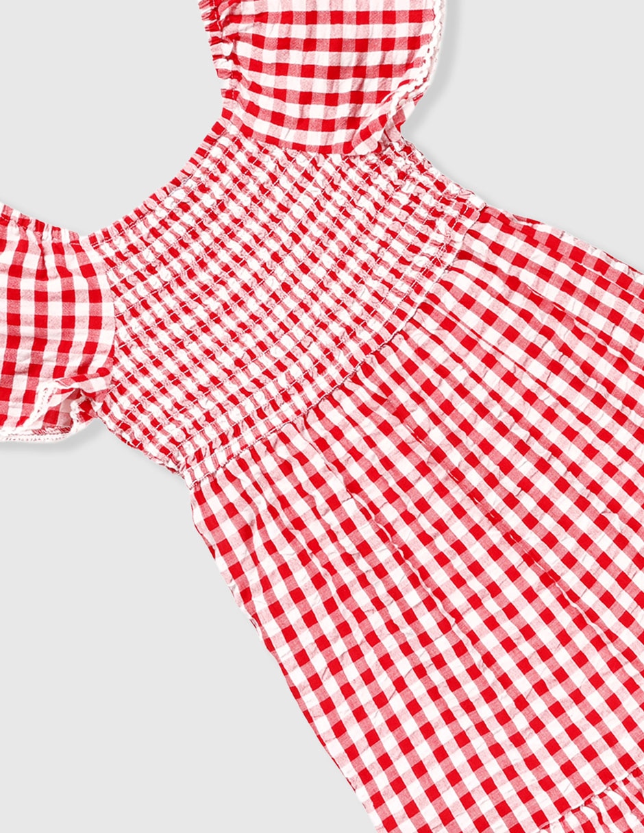 Vestido manga globo para niña