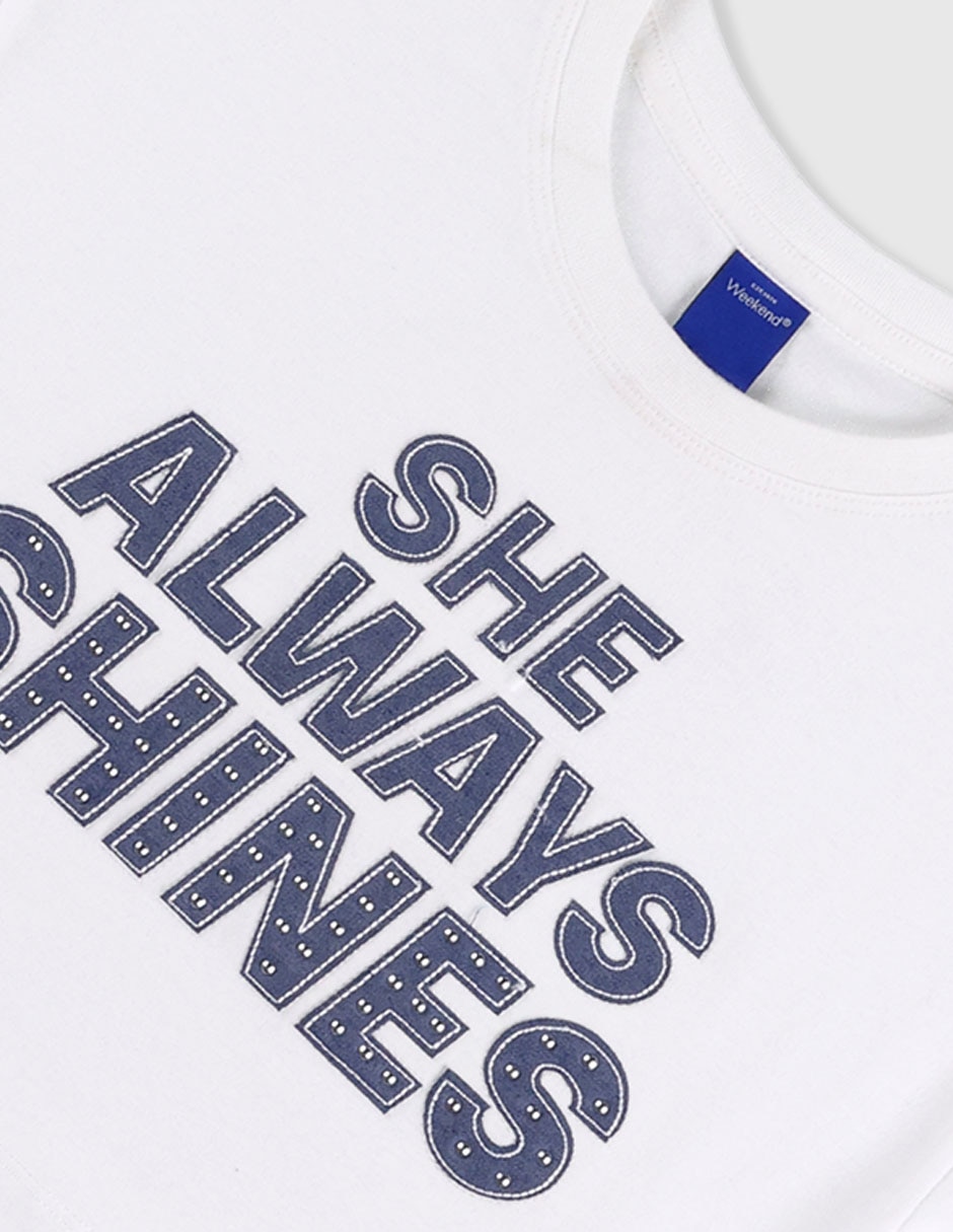 Playera manga corta para niña
