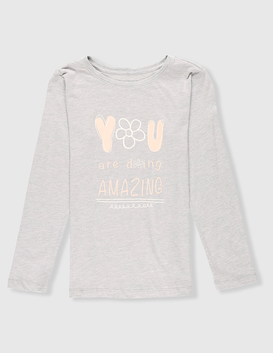 Playera manga larga para niña Playera manga larga para niña