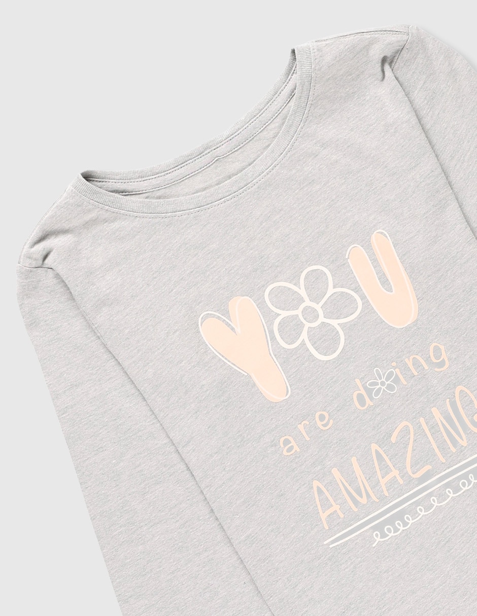 Playera manga larga para niña