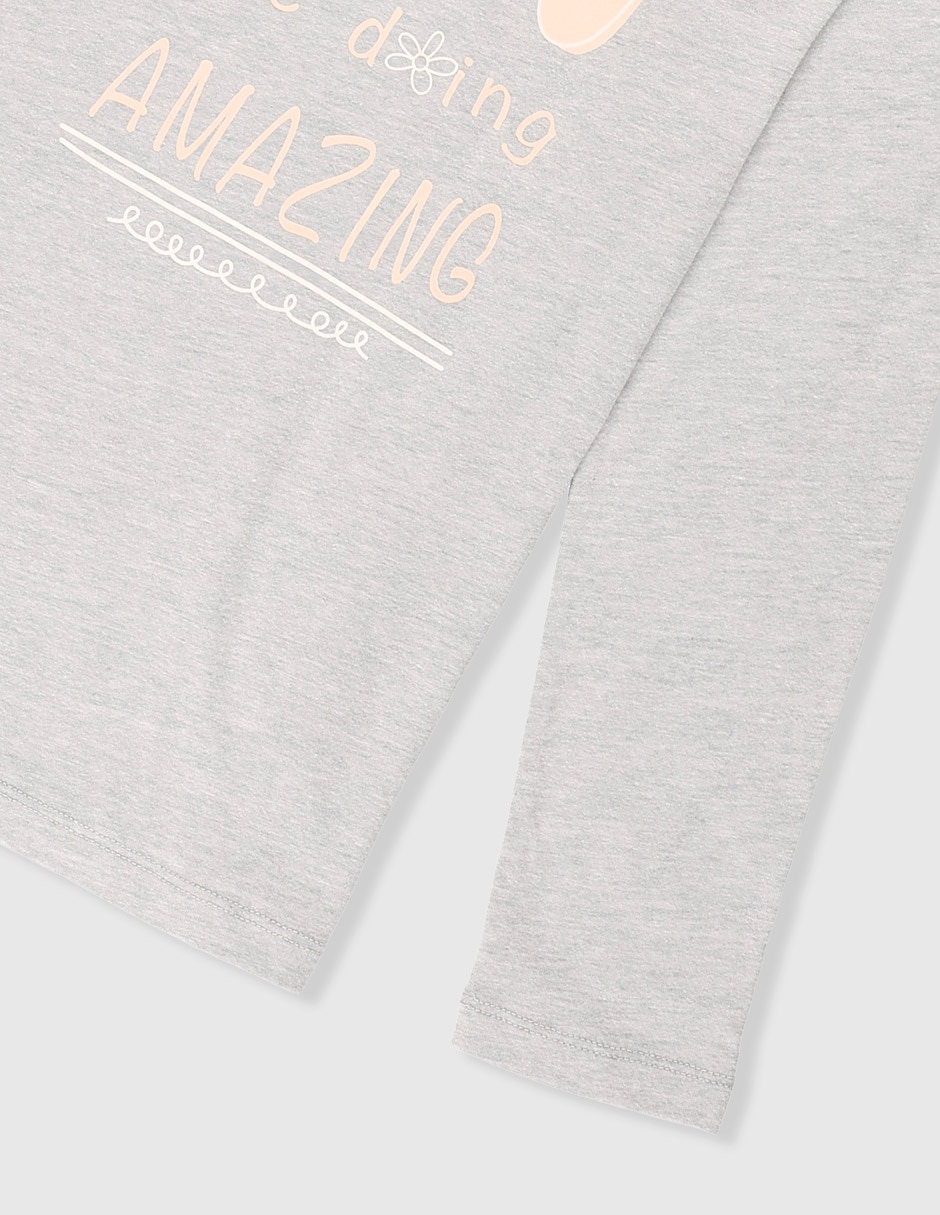 Playera manga larga para niña