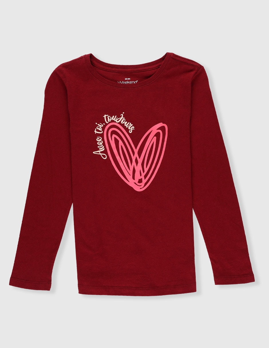 Playera manga larga para niña