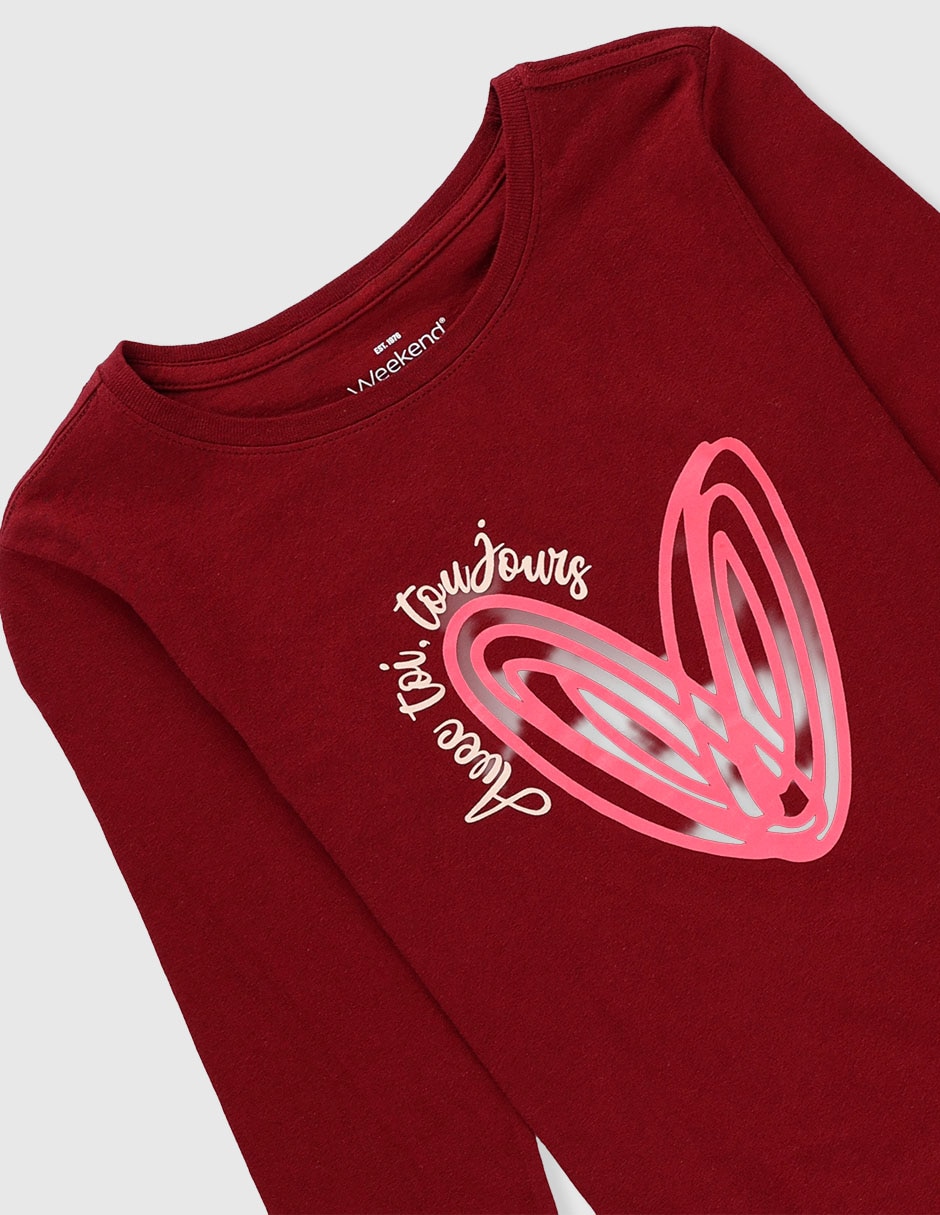 Playera manga larga para niña