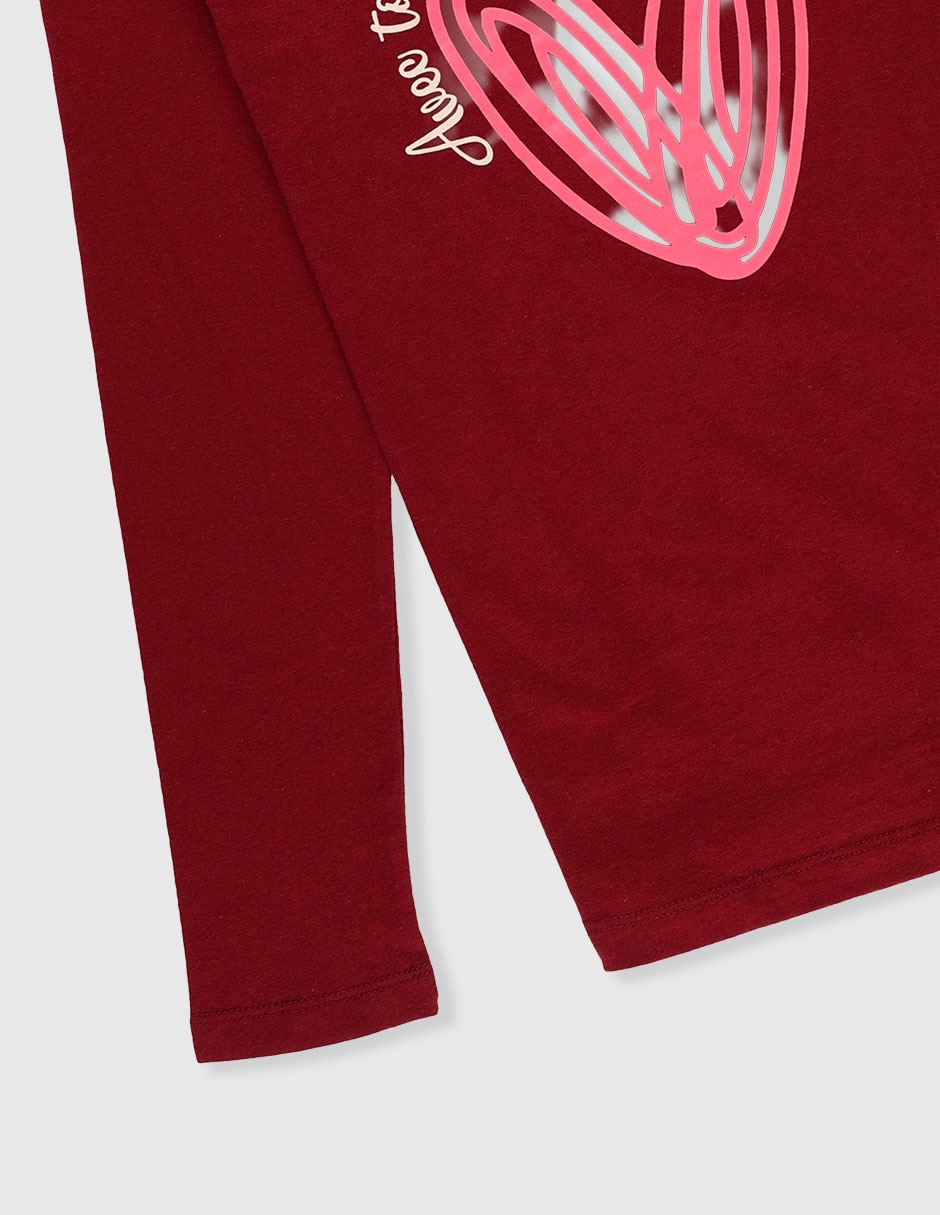 Playera manga larga para niña