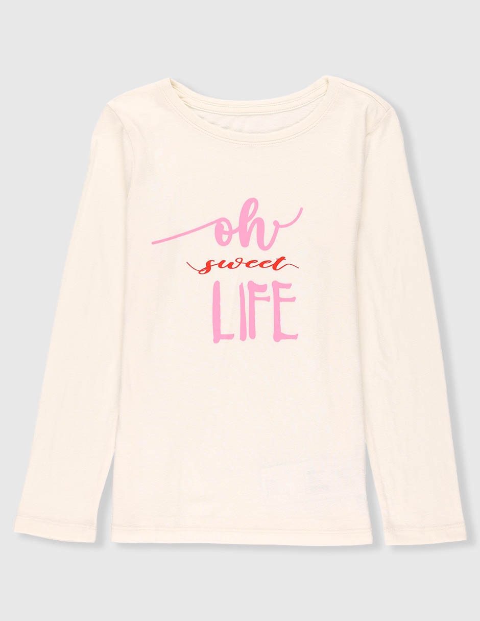 Playera manga larga para niña Playera manga larga para niña