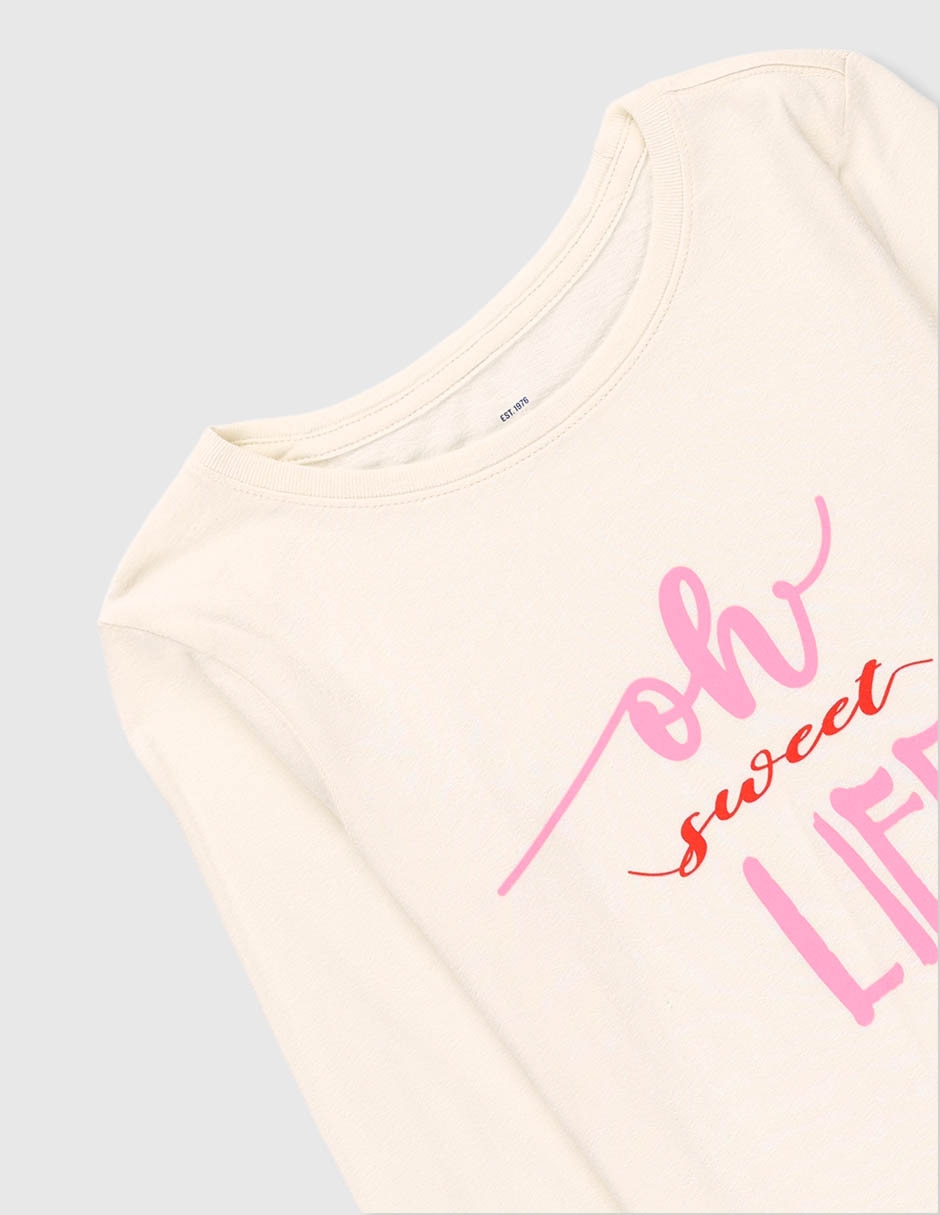 Playera manga larga para niña