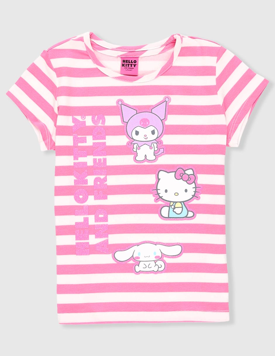 Playera Hello Kitty And Friends manga corta para niña