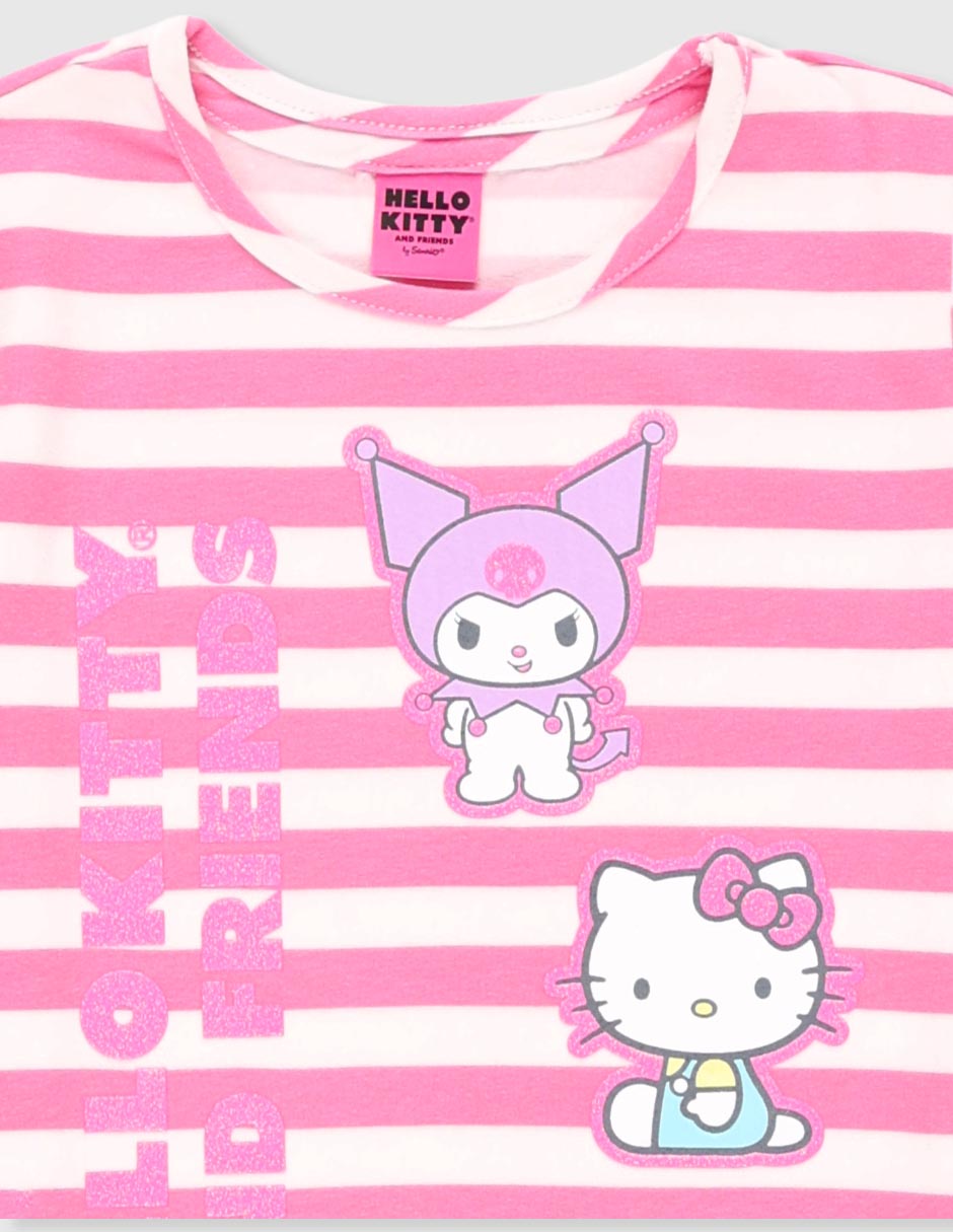 Playera Hello Kitty And Friends manga corta para niña