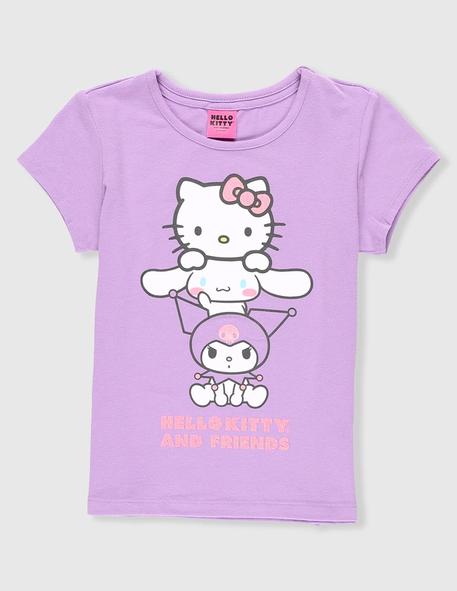 Playera Hello Kitty And Friends manga corta para niña