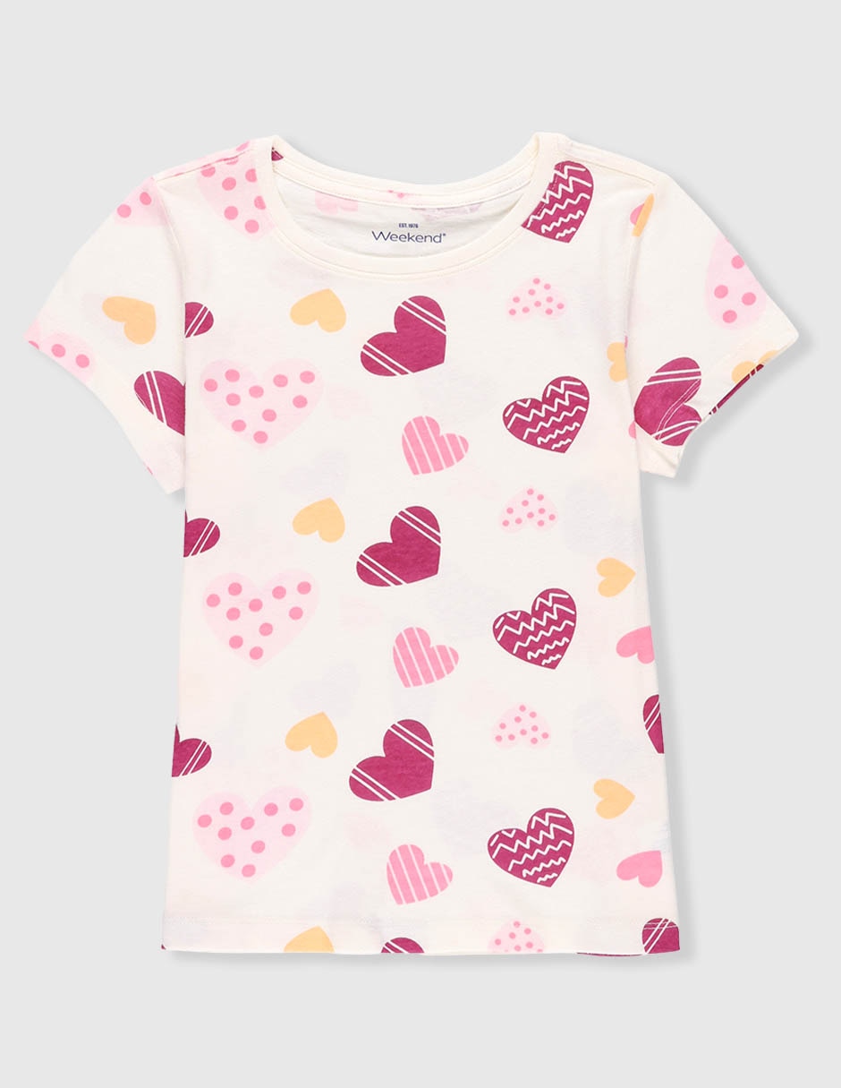 Playera Weekend manga corta para niña