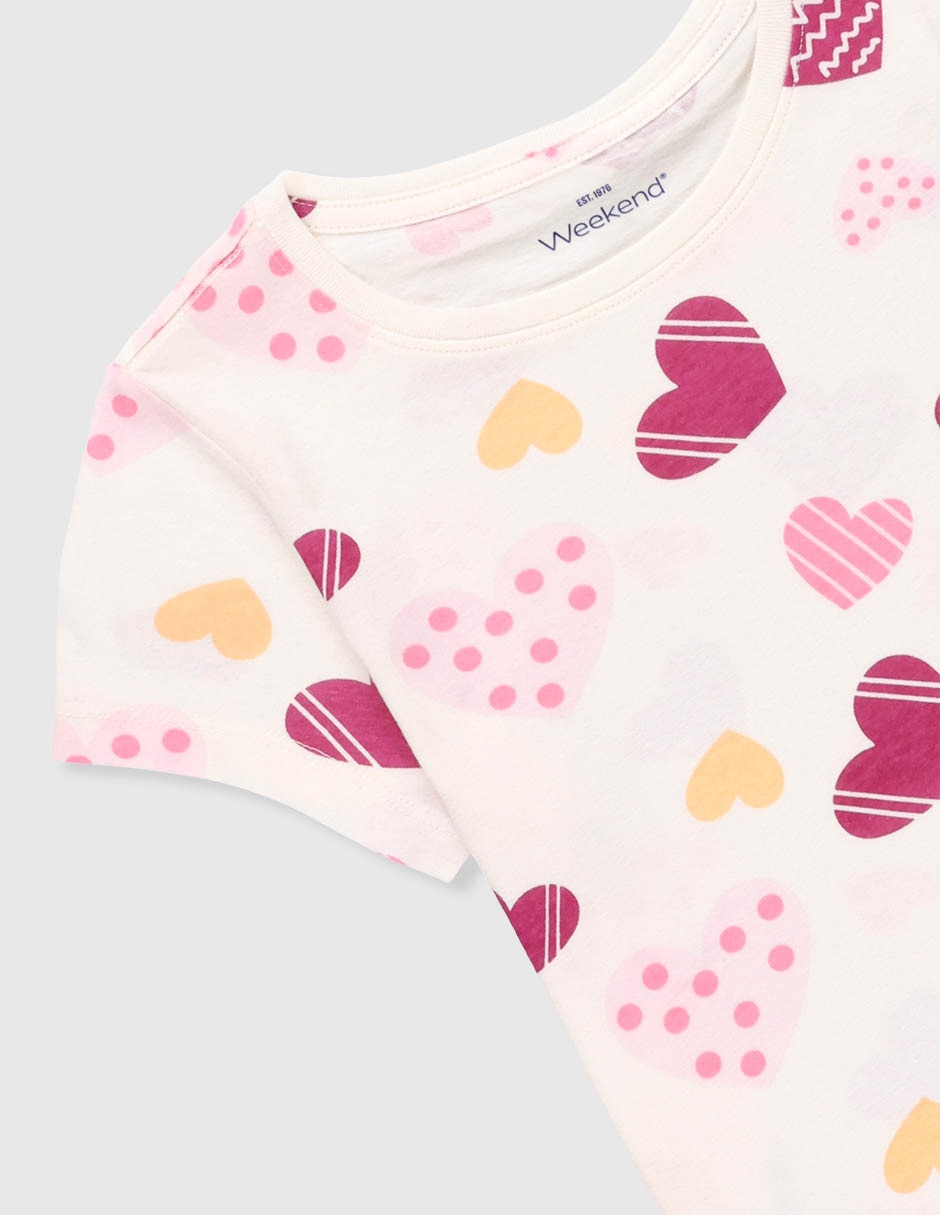 Playera Weekend manga corta para niña