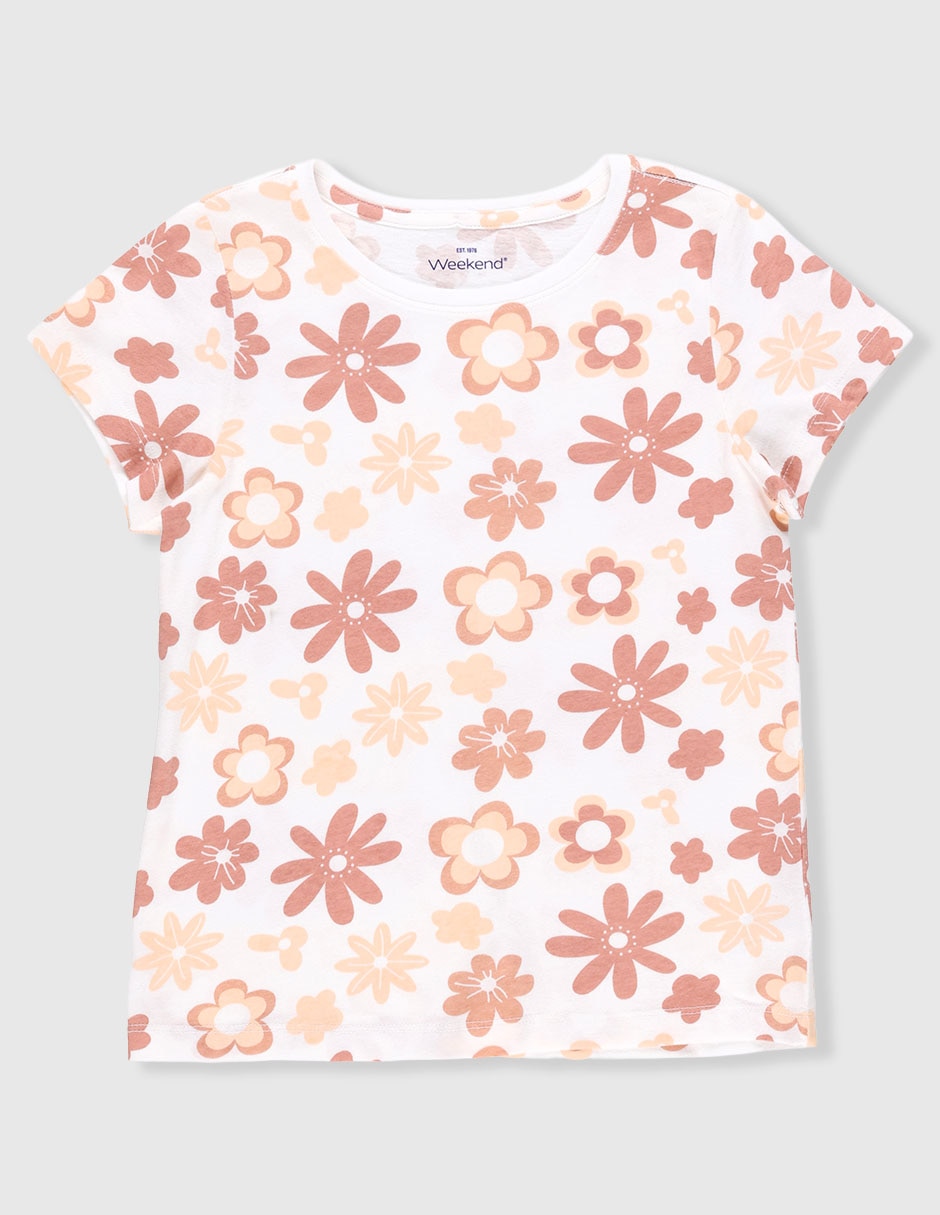 Playera Weekend manga corta para niña