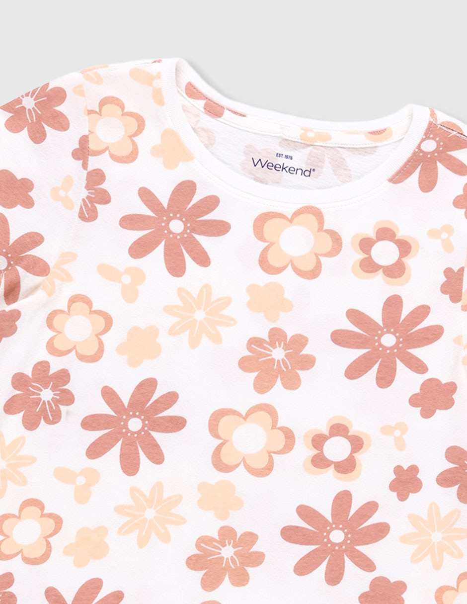Playera Weekend manga corta para niña