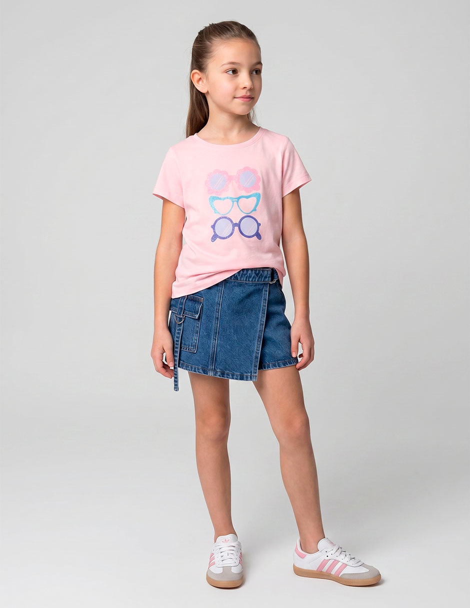 Playera manga corta para niña