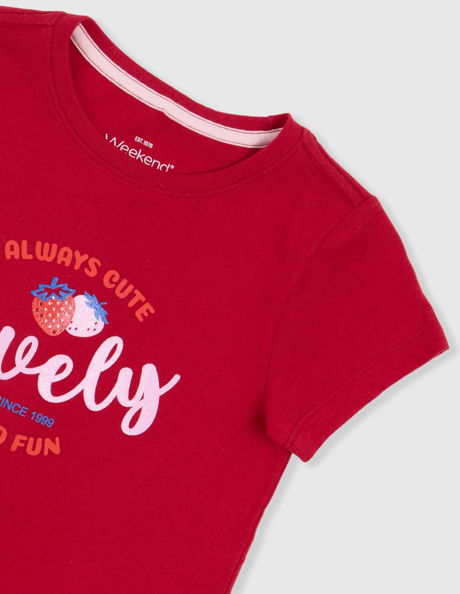 Playera Weekend manga corta para niña