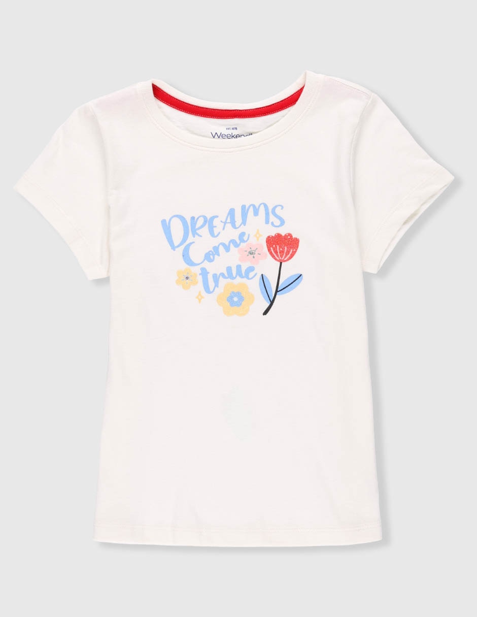 Playera Weekend manga corta para niña