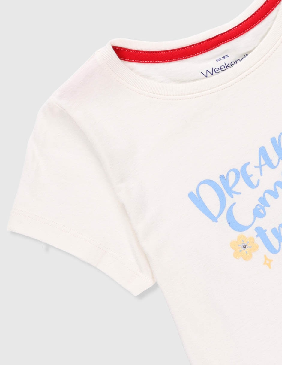 Playera Weekend manga corta para niña