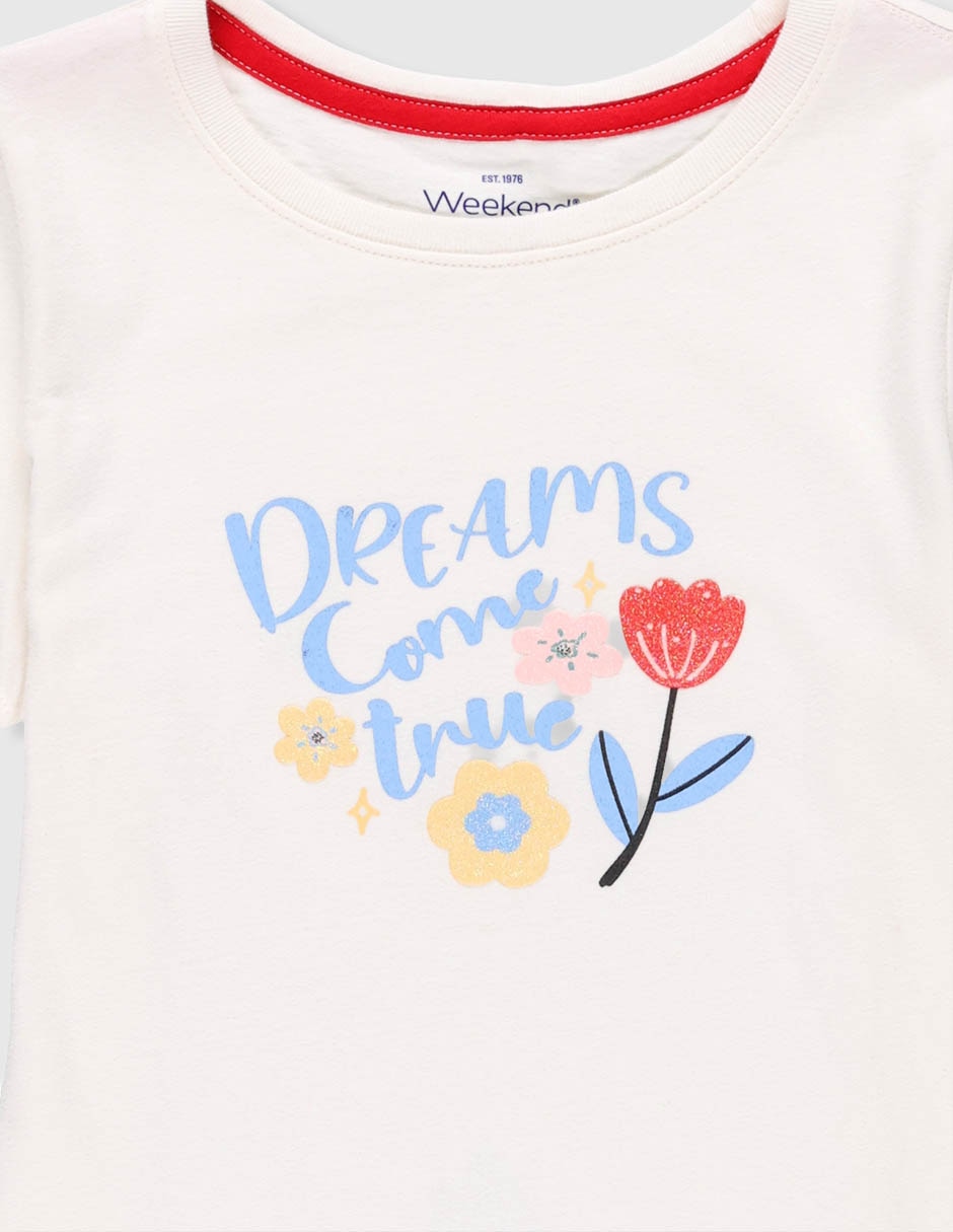 Playera Weekend manga corta para niña
