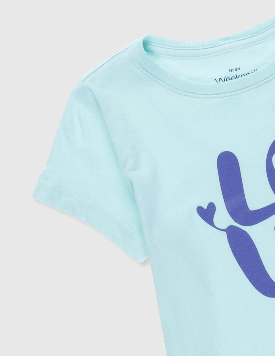Playera Weekend manga corta para niña