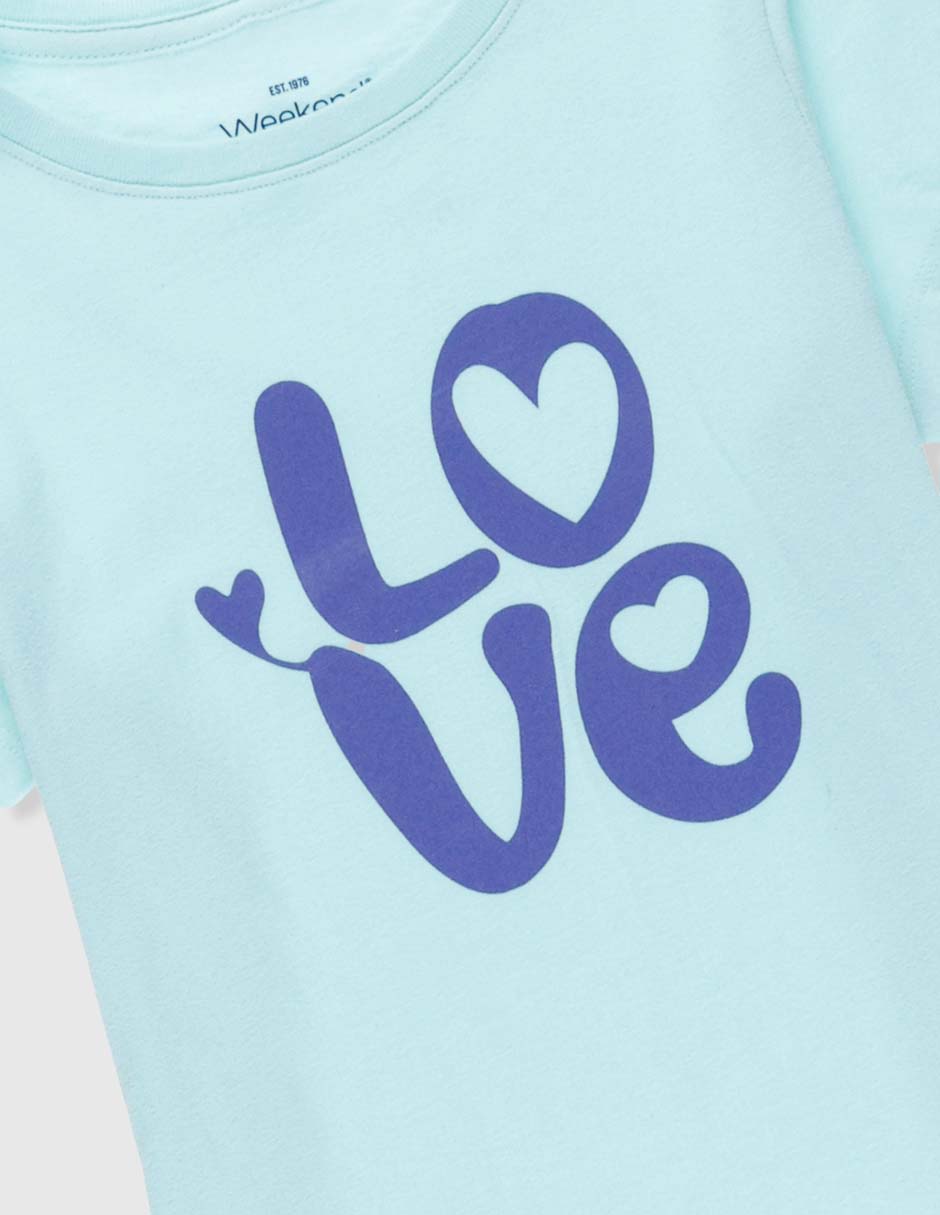Playera Weekend manga corta para niña