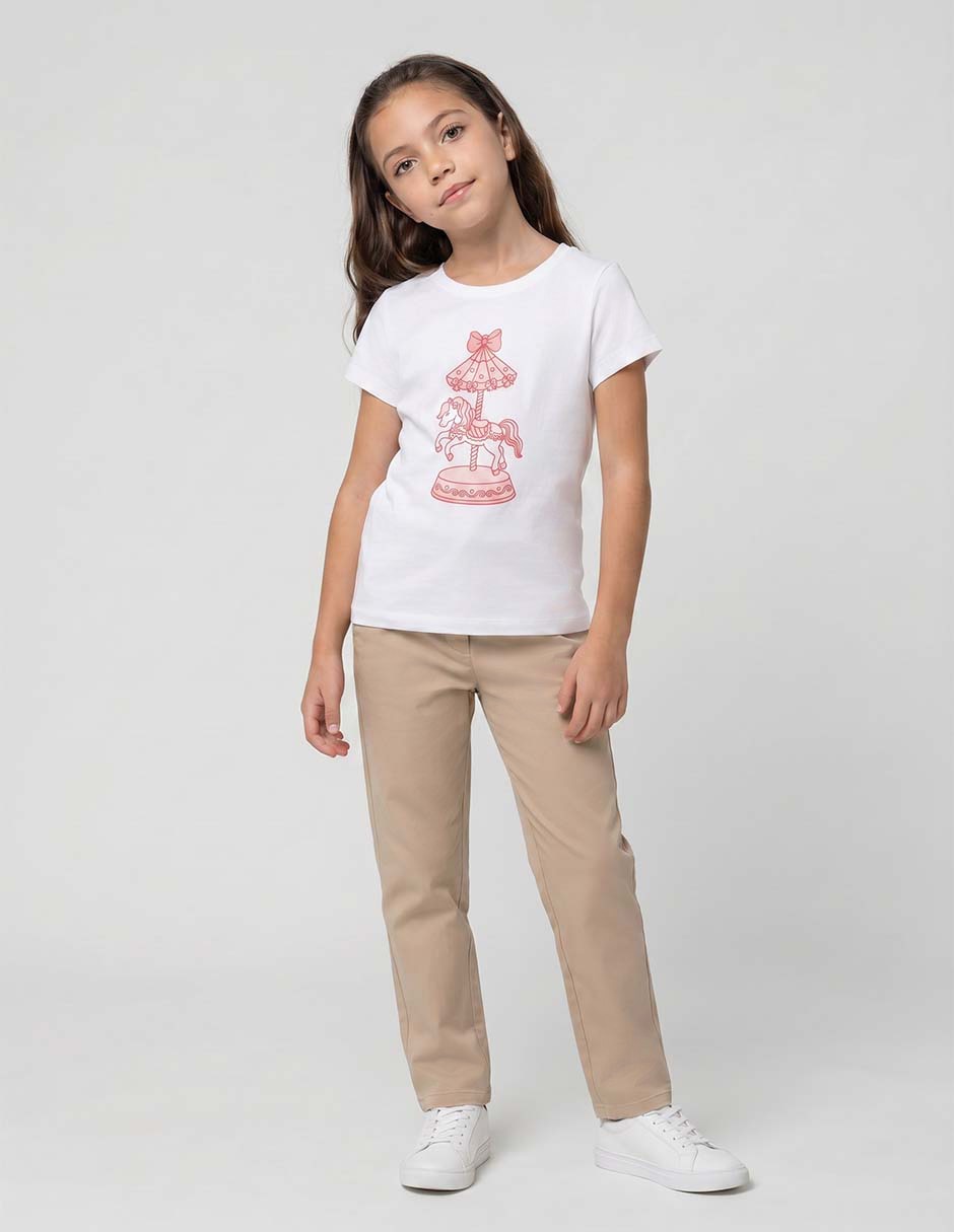 Playera Weekend manga corta para niña