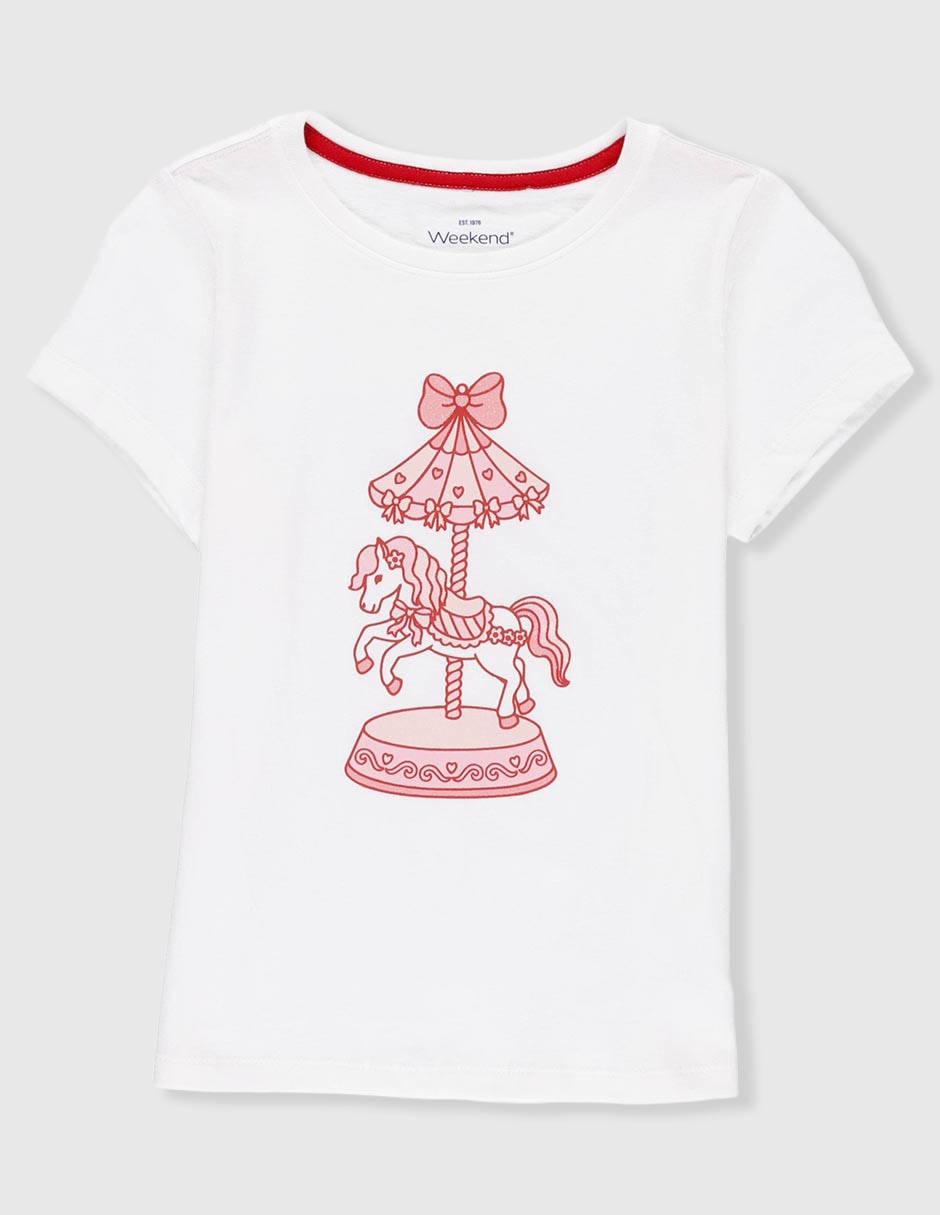 Playera Weekend manga corta para niña