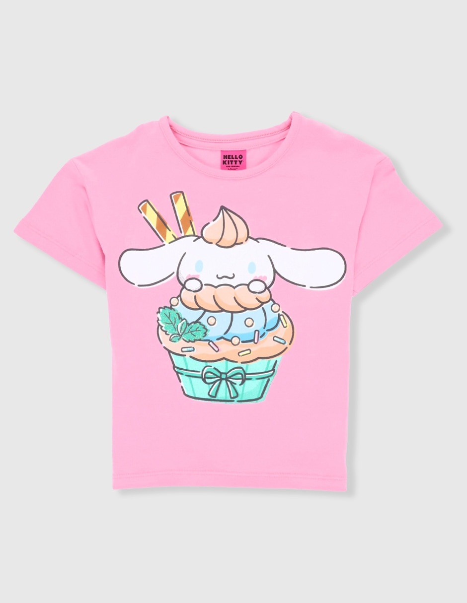 Playera Hello Kitty y Cinnamoroll manga corta para niña Playera Hello Kitty y Cinnamoroll manga corta para niña