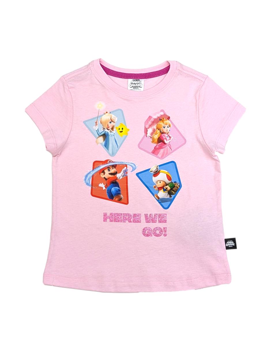 Playera Mario Bros manga corta para niña Playera Mario Bros manga corta para niña
