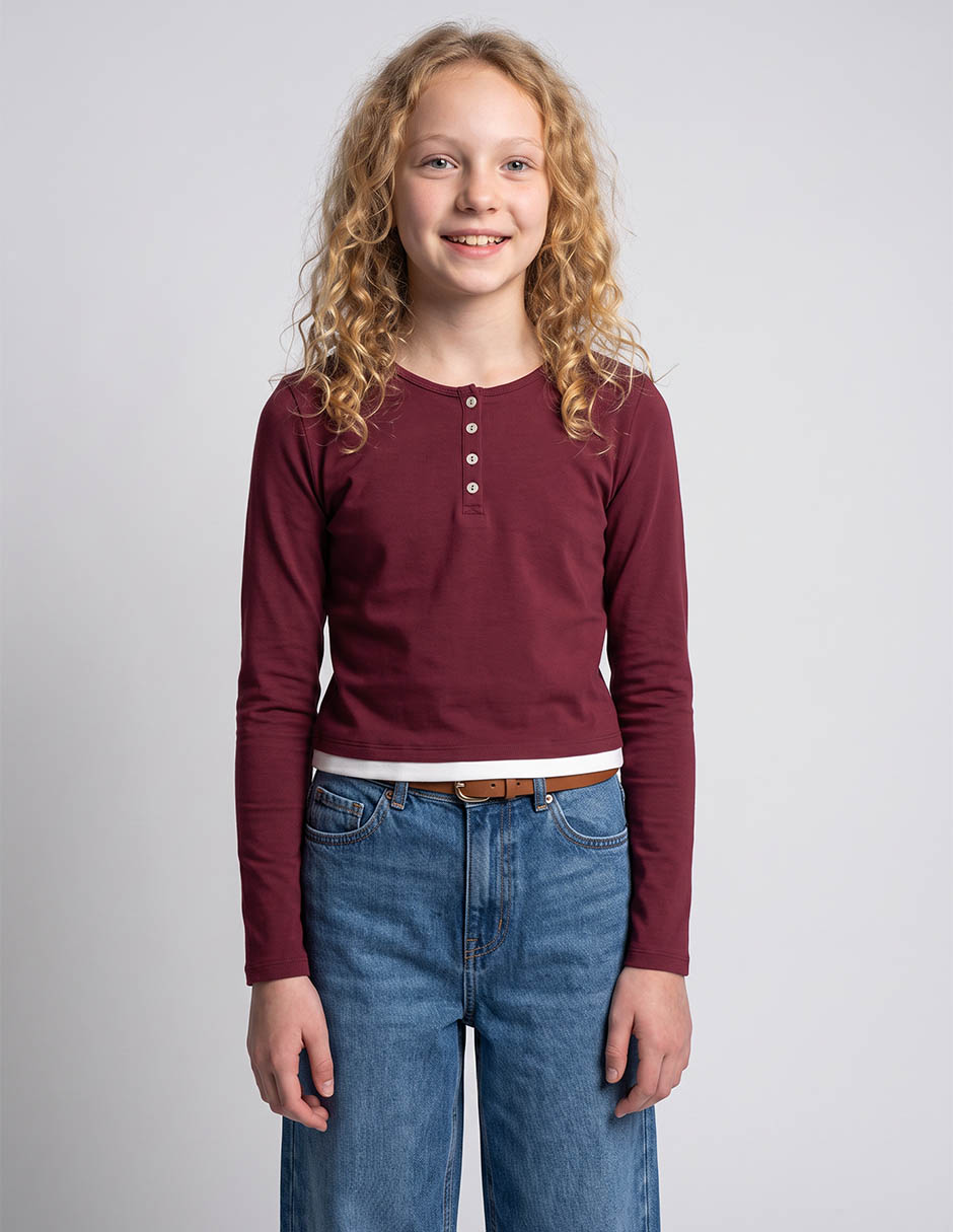 Playera manga larga para niña