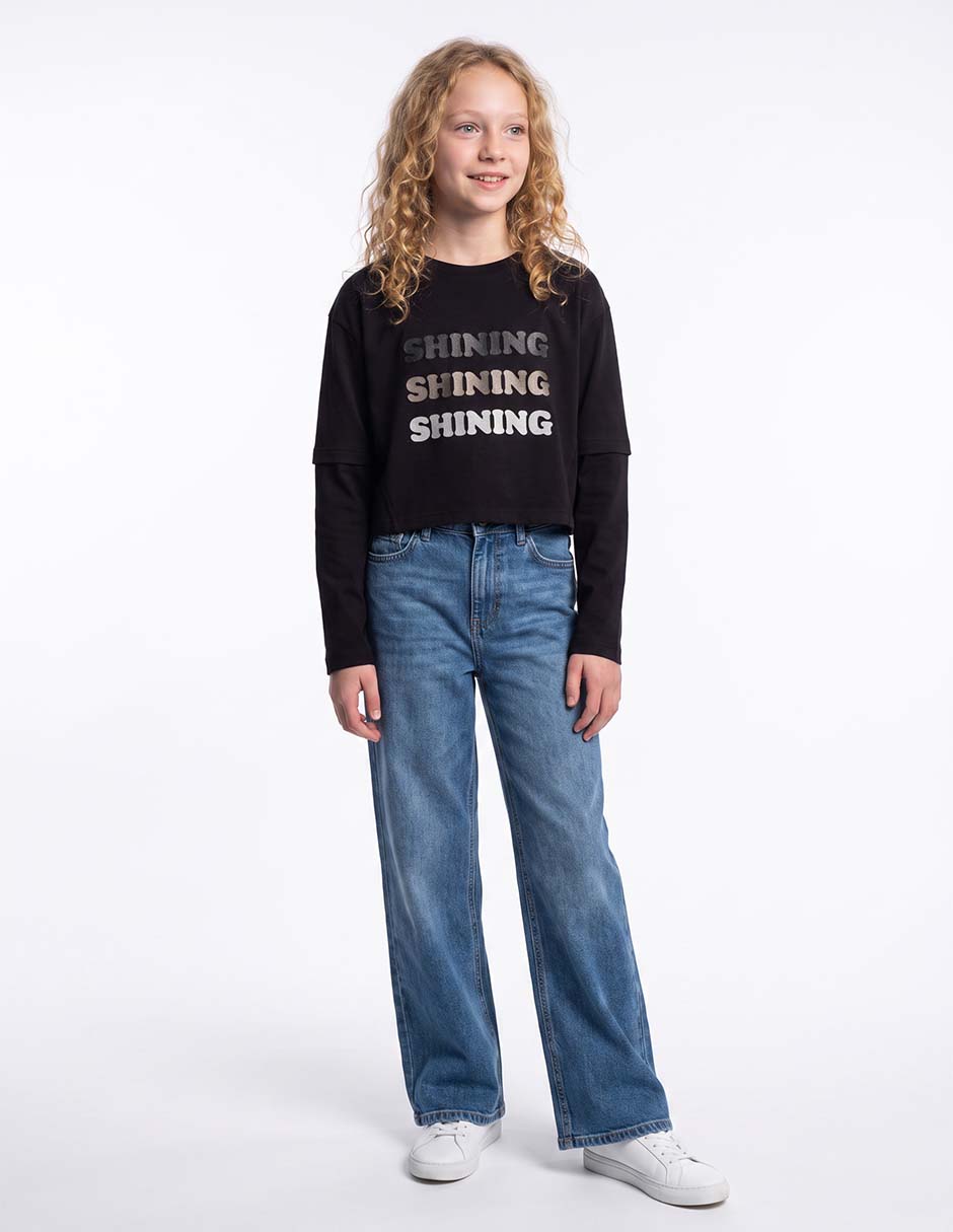 Playera manga larga para niña Playera manga larga para niña