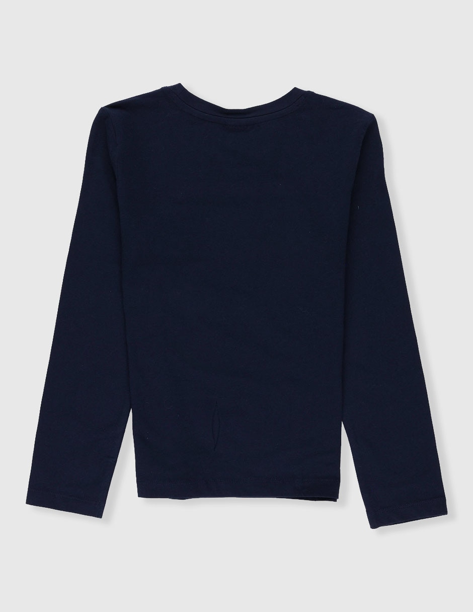 Playera cuello redondo manga larga para niña 3