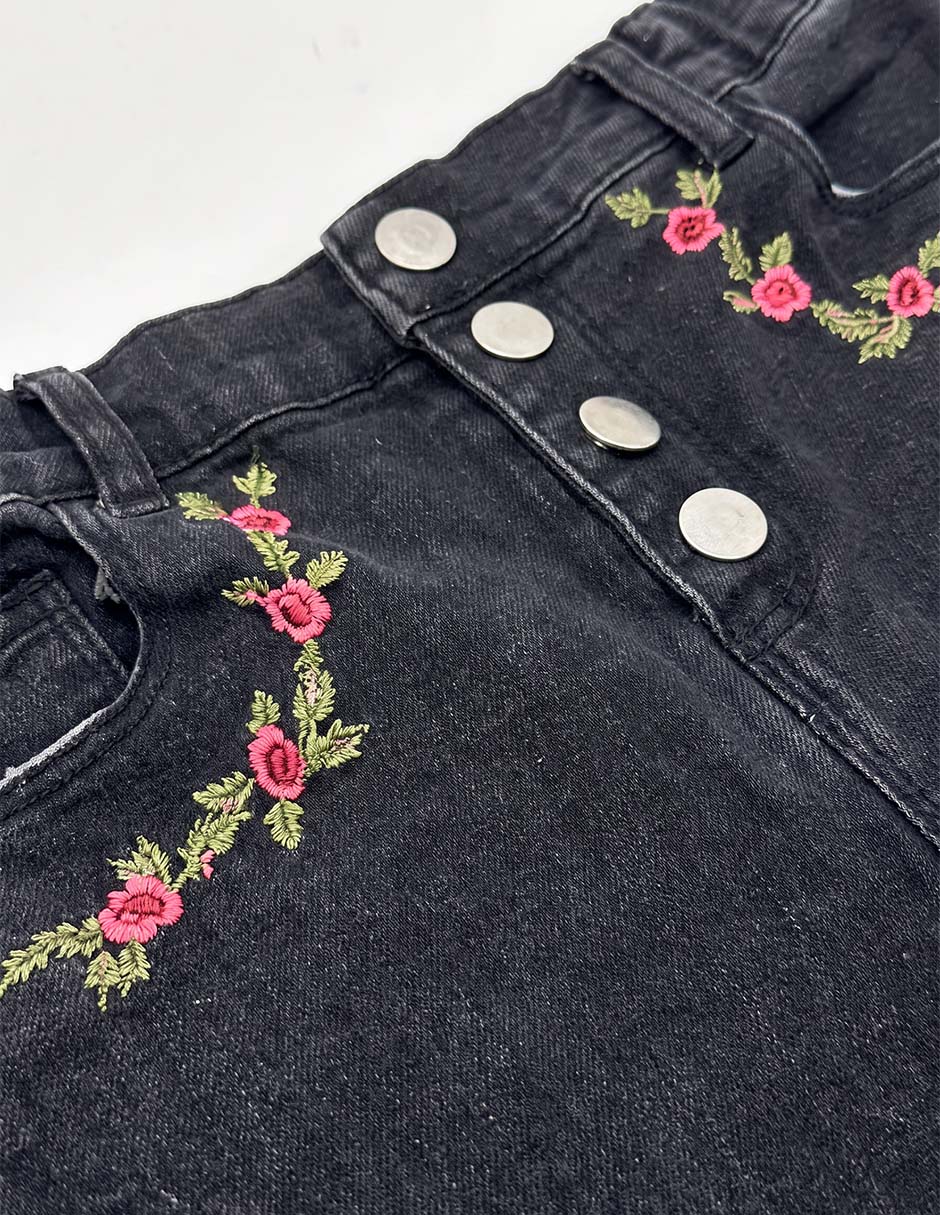 Jeans flare lavado obscuro para niña 3