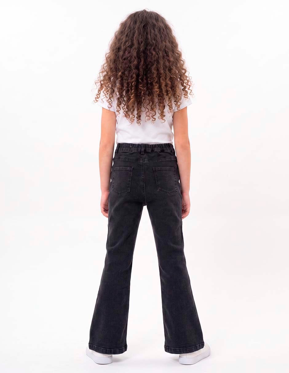Jeans flare lavado obscuro para niña 6