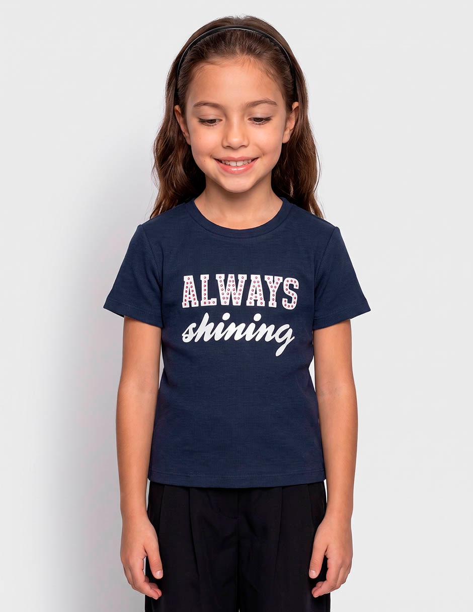 Playera manga corta para niña