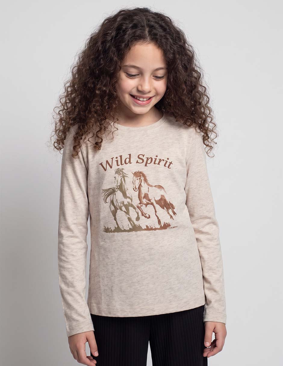 Playera manga larga para niña