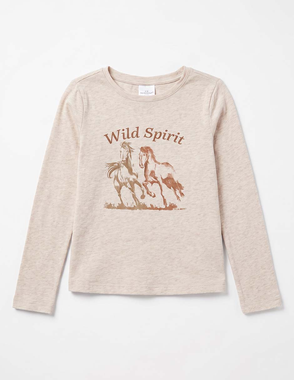 Playera manga larga para niña