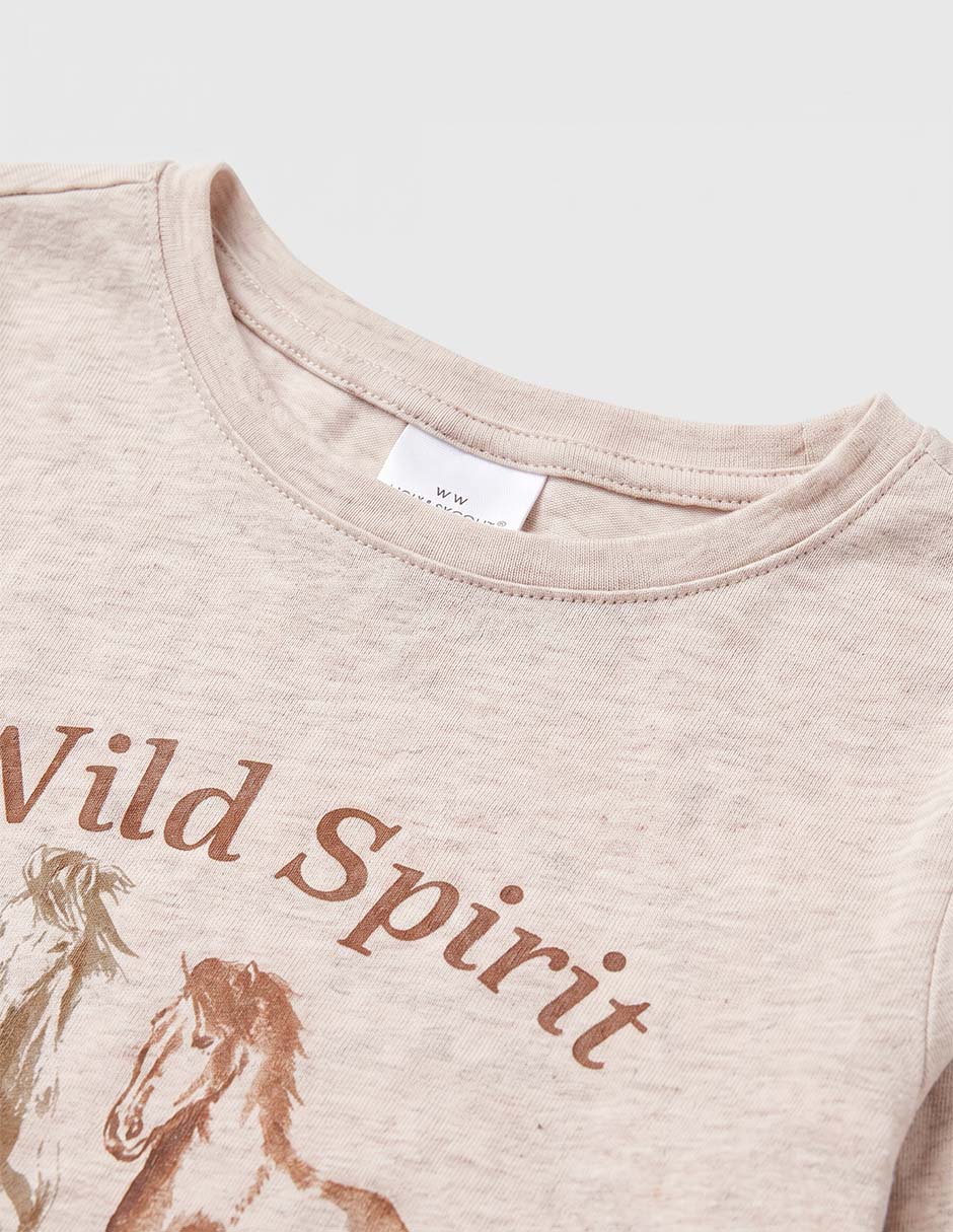 Playera manga larga para niña